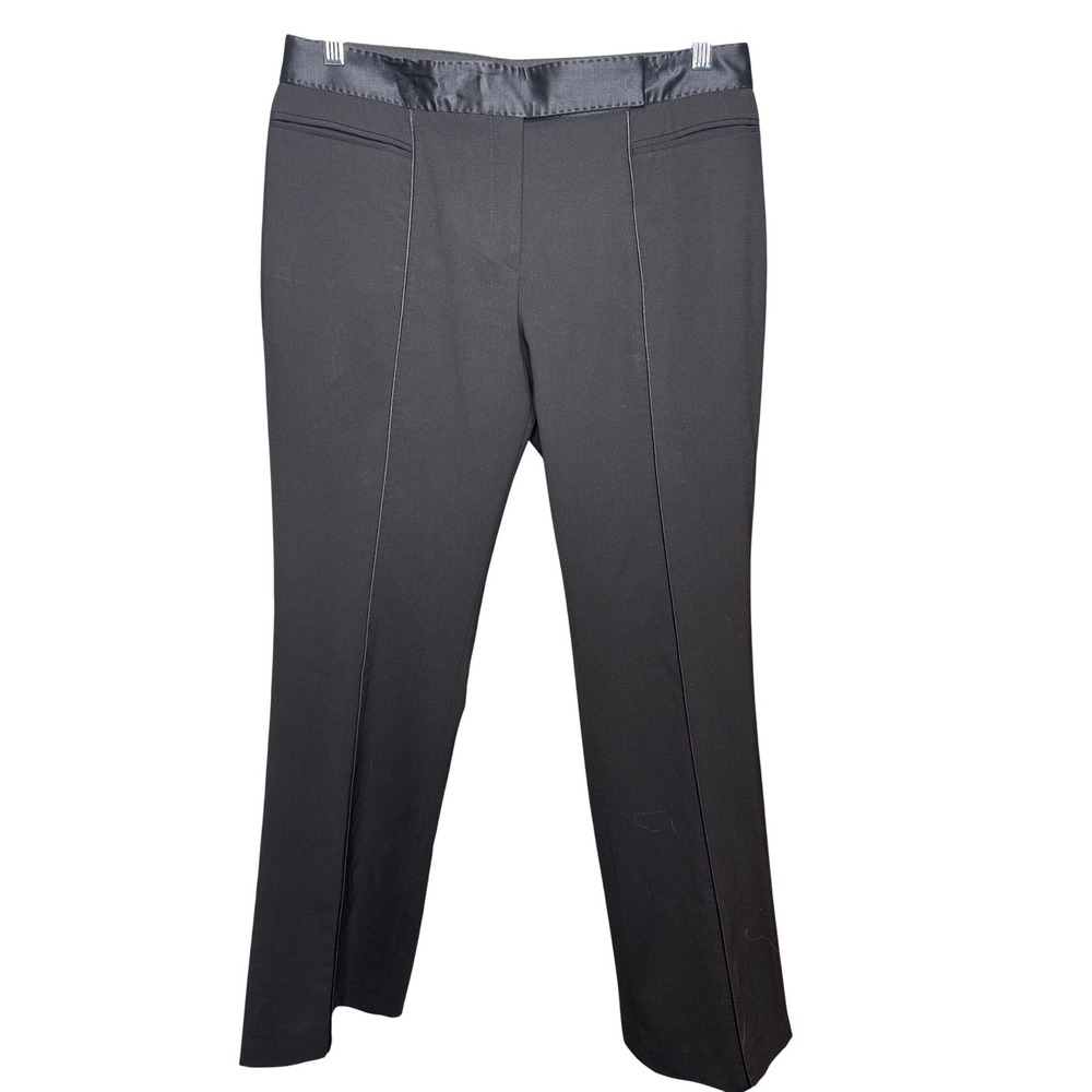 MICHAEL MICHAEL KORS Womens Black Wool Blend Straight Leg Pants Size 8 Classic